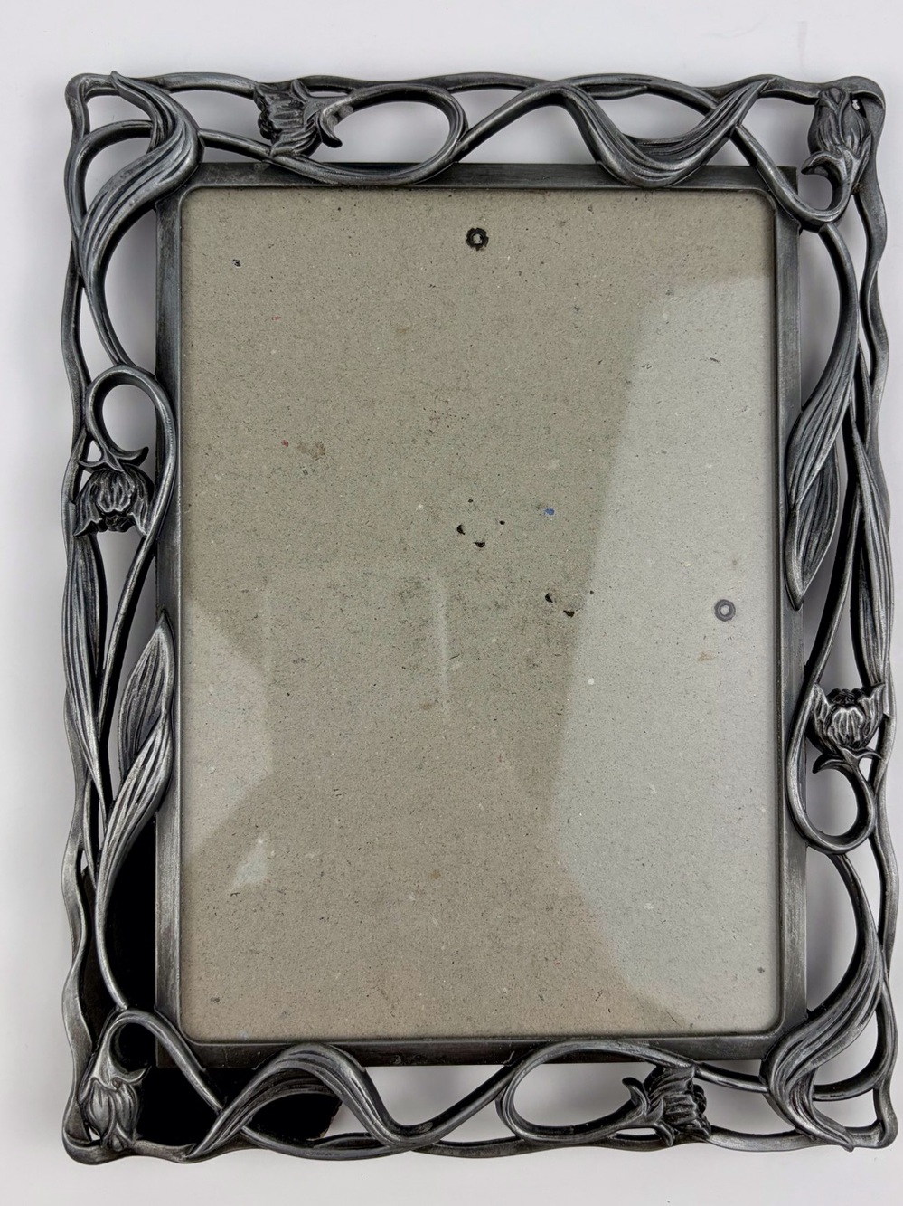 Metal 5 x 7 in Photo Picture Frame Silver Colored Floral Portrait or Landscape